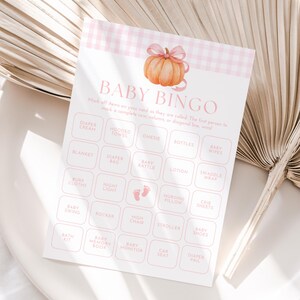 Bingo de calabaza para baby shower, Baby Shower de otoño, Juegos para baby shower, Baby Shower de calabaza, Juego para baby shower, Bingo para bebés, Descarga instantánea, A170