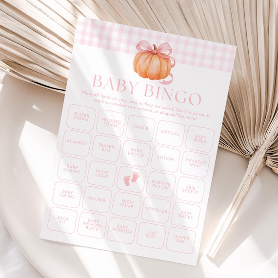 Pumpkin Baby Shower Bingo, Fall Baby Shower, Baby Shower Games, Pumpkin Baby Shower, Baby Shower Game, Baby Bingo, Instant Download, A170