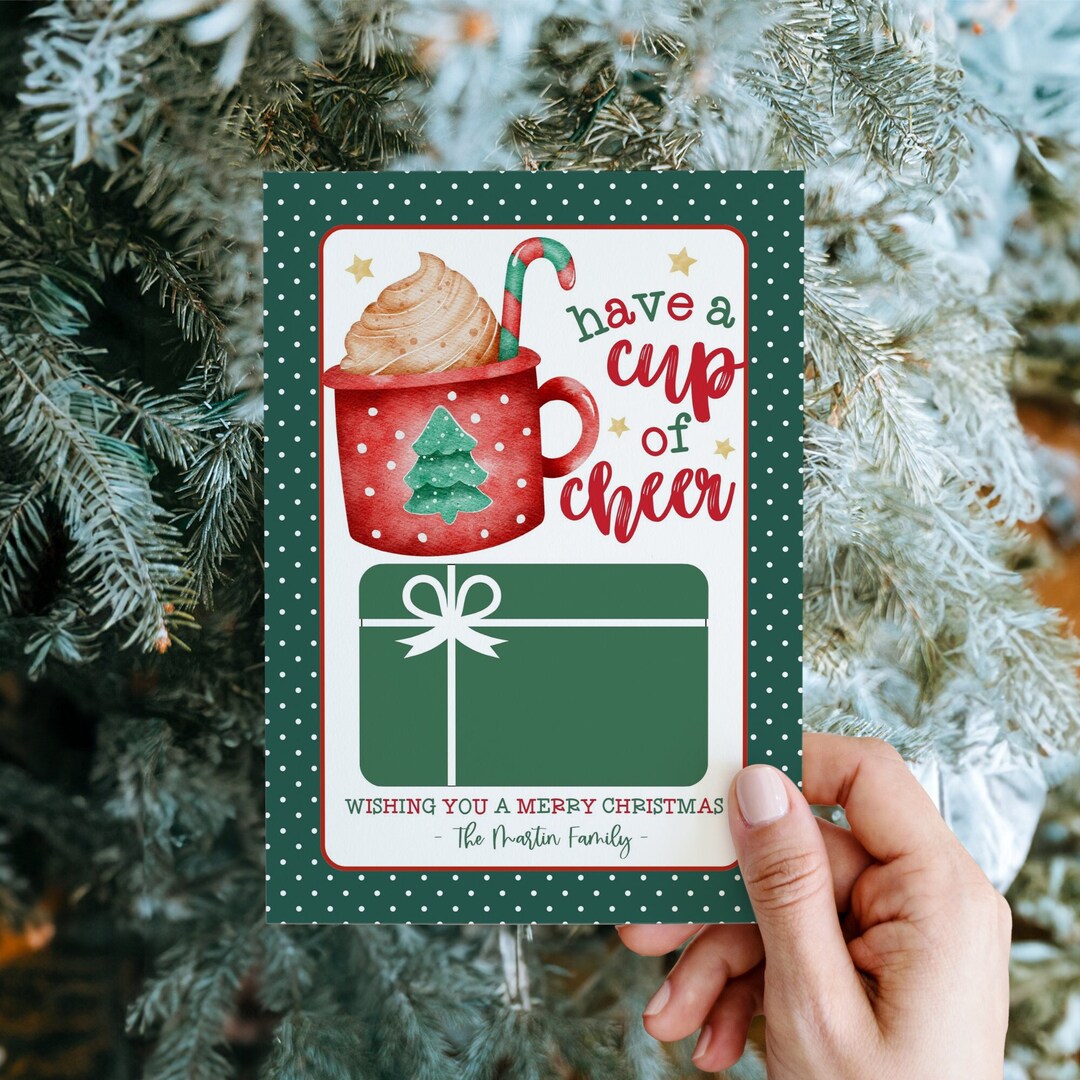 Printable Coffee Gift Card Holder Template Christmas Card Teacher ...