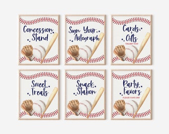 Baseball First Birthday Party Signs Bundle | 1st Birthday | Rookie | Baseball Birthday | Instant Download | A105