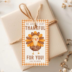 Printable Thanksgiving Tag, Thank You Tag, Thanksgiving Tags, Thanksgiving Favor, Thank You Tags, Teacher Appreciation, Thankful For You