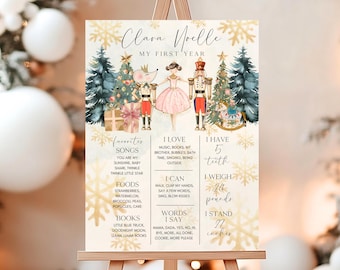 Nutcracker Birthday Milestone Poster, Nutcracker Party, Sugar Plum Fairy, Nutcracker Milestone, Winter Birthday, Birthday Milestone, A156