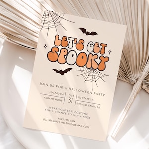 Halloween Party Invitation, Costume Party, Lets Get Spooky, Instant Download, Halloween Invitation, Costume Party Invite, Halloween Birthday