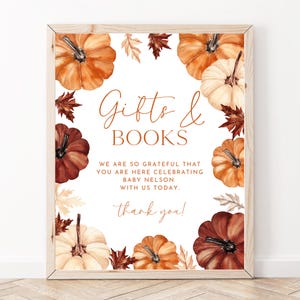 Enseigne citrouille cadeau baby shower, baby shower automne, enseigne citrouille cadeau table cadeau baby shower, cadeaux et cartes de vœux, cadeaux baby shower, A150