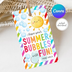 Printable Bubble Favor Tags, Classmate Gifts, Last Day Of School, Bubble Gift Tag, Classroom Treats, End Of School Year, Bubble Tag, A167