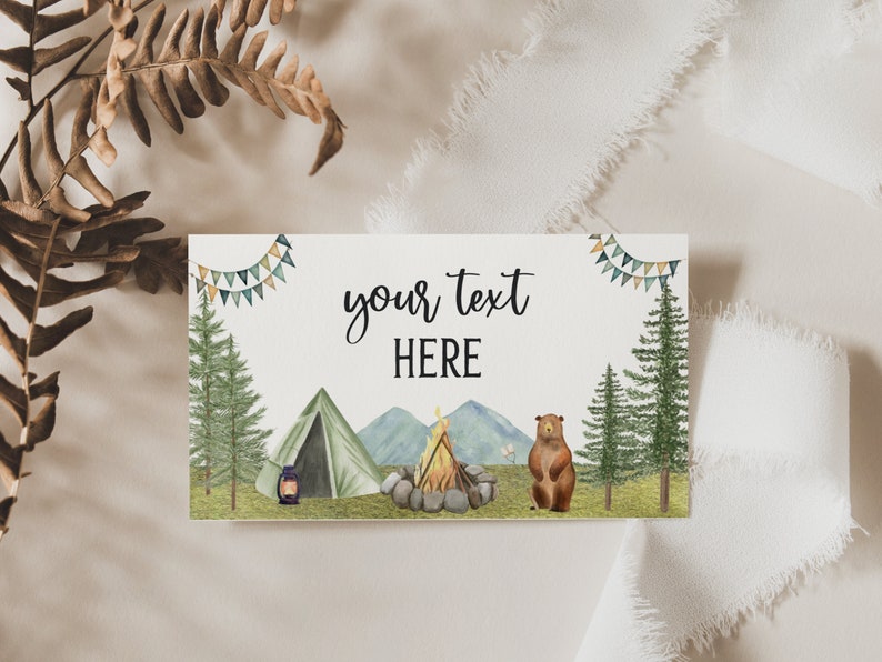 Ein glücklicher Camper Zelt Etiketten, Lebensmitteletiketten zum ausdrucken, 1.Geburtstag, Sofort Download, Camping Geburtstag, Camping Party, A106 Bild 2