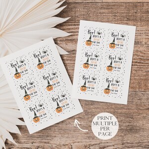 Boo Halloween Treat Tag Editable Instant Download Printable image 3