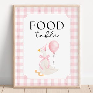 Pink One Silly Goose Food Table Sign, Goose Birthday, Editable Template, First Birthday, Silly Goose Birthday, 1st Birthday Sign, A161