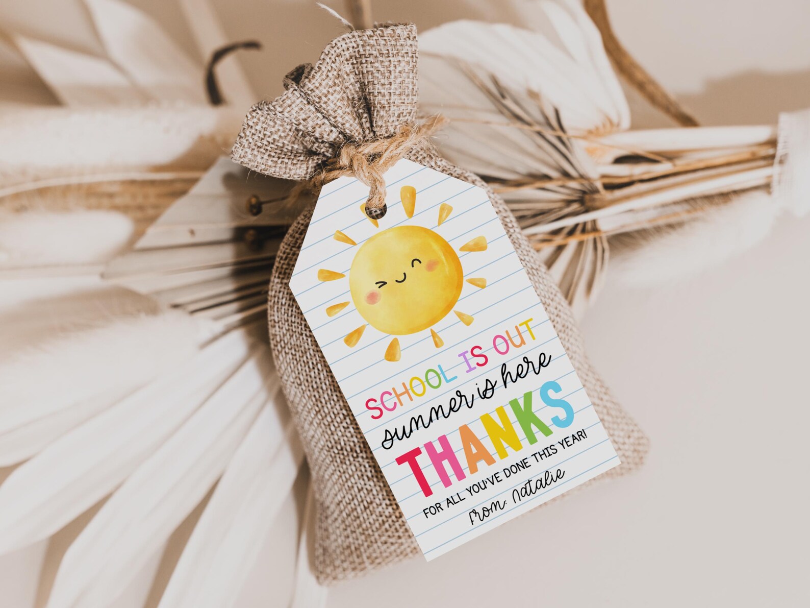 Printable Last Day of School Tag, School Gift Tag, Teacher Gift ...