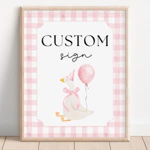 Pink One Silly Goose Custom Sign, Goose Birthday, Editable Template, First Birthday, Silly Goose Birthday, 1st Birthday Sign, A161
