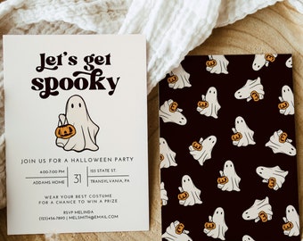 Halloween Party Invitation, Costume Party, Instant Download, Halloween Invitation, Let&#39;s Get Spooky