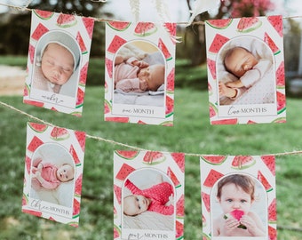 One In A Melon First Birthday Photo Banner, Watermelon Birthday, Watermelon Party, 1st Birthday, Summer Birthday, A134