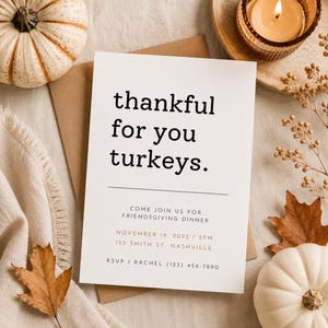 Friendsgiving Invitation, Friendsgiving Dinner, Thanksgiving, Friendsgiving Invite, Friendsgiving Party, Boho Friendsgiving, Turkey