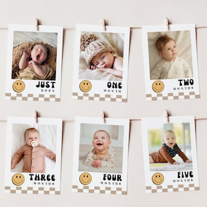 One Happy Dude Photo Banner | Printable First Year Milestone Photos Banner | Instant Download | A128