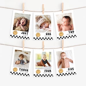 One Happy Dude Photo Banner | Printable First Year Milestone Photos Banner | Instant Download