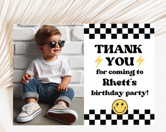 Two Cool Thank You Card, Second Birthday, Two Cool Birthday, Thank You Note, Boy Birthday, Two Cool Party, Two Cool Thank You, A136