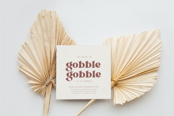 Friendsgiving Invitation | Friendsgiving Dinner | Thanksgiving | Friendsgiving Invite | Friendsgiving Party | Gobble | Boho Friendsgiving