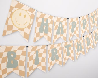 Printable One Happy Dude Happy Birthday Banner, Instant Download, A140