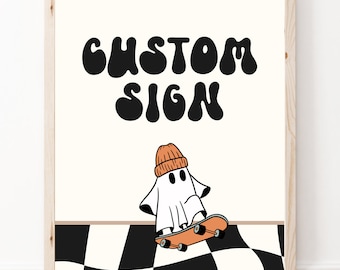 Halloween Birthday Custom Sign Template, Spooky One Birthday, Two Spooky Birthday, Halloween Sign, Halloween Party, Editable Sign, A144