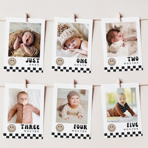 One Happy Dude Photo Banner | Printable First Year Milestone Photos Banner | Instant Download