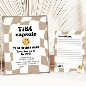 One Happy Dude Time Capsule, Instant Download, One Happy Dude Party, First Birthday Party, Smiley Face