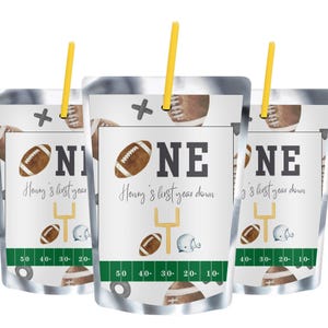 Football Birthday Party Juice Pouch Labels, Instant Download, Editable Template, A101