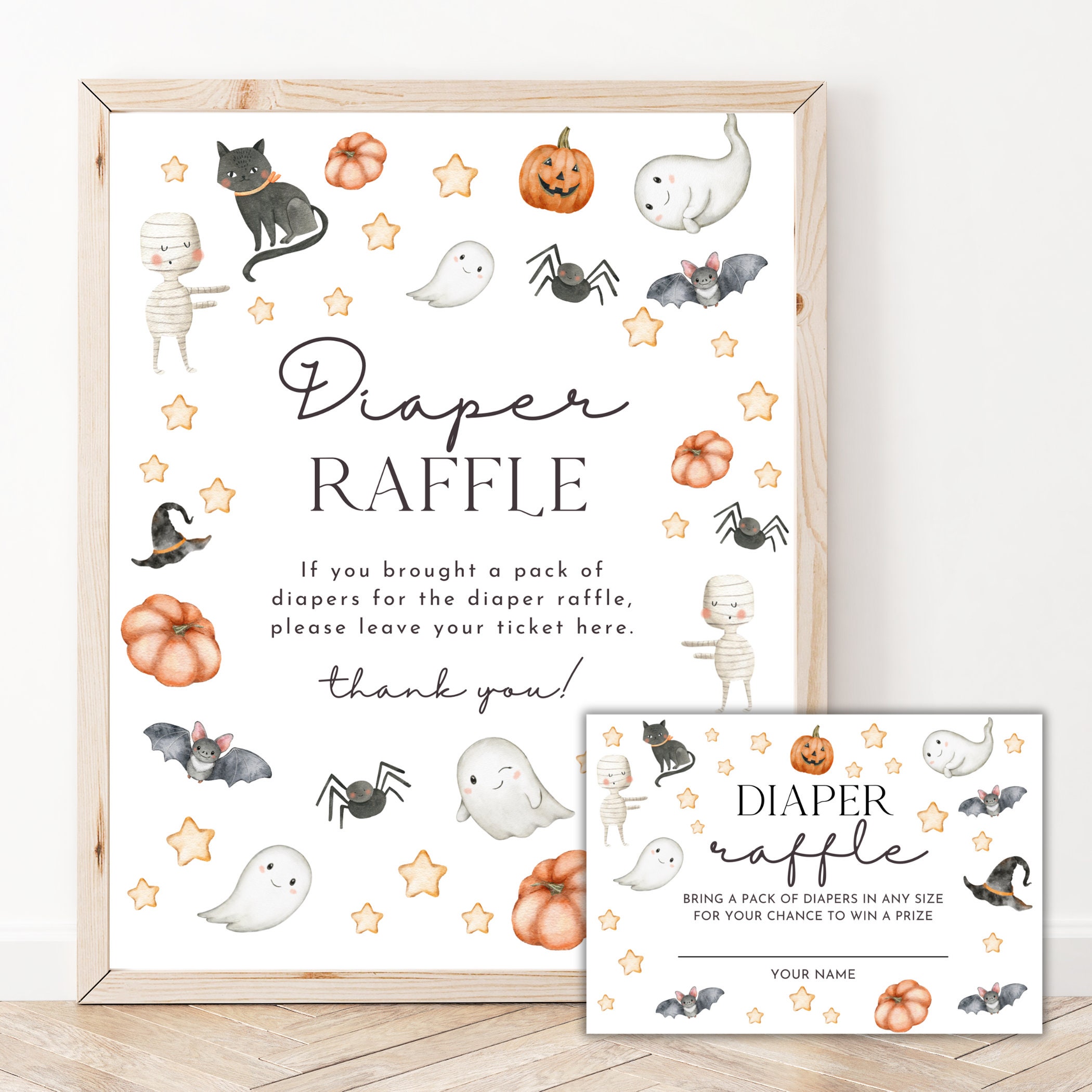 Spooky Raffle Spooky Baby Shower Diaper Raffle, Instant Download, Editable Template ...
