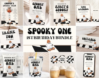 Spooky One Birthday, Halloween Birthday, Halloween Party, 1st Birthday Bundle, Spooky One, Halloween Invitation, Birthday Invitation, A144