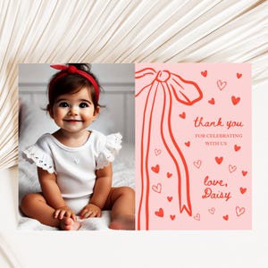 Carte de remerciement d'anniversaire en coeur, premier anniversaire, Saint-Valentin, Anniversaire de la petite chérie, Merci de la Saint-Valentin, Saint-Valentin, A160
