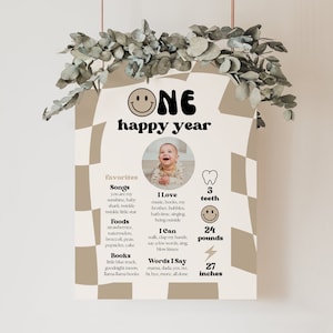 One Happy Dude, 1st Birthday Milestone, Boy First Birthday, Happy Dude Birthday, Milestone Poster, Smiley Face Birthday, A120