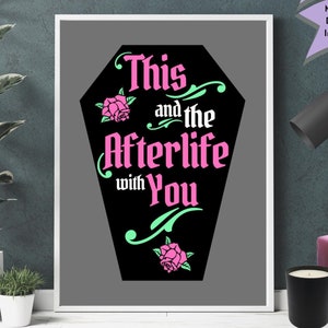 Arte gotica pastello stampabile Decorazione da parete spettrale San Valentino Regalo carino inquietante Vampiro romantico gotico