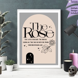The Rose Art Korean Band Black Rose Gift K-Pop Poster Mid Century Woosung Dojoon Taegyeom Hajoon Rosarium Once Upon a WRLD