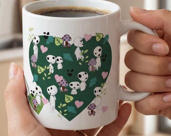 Kodama Coffee Mug | Japanese Anime Coffee Cup | Kawaii Fantasy Mug | Otaku Gift | Anime Lovers Tea Cup | Cozy Anime Drinkware | Kodama Gift