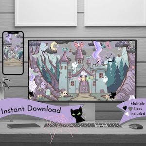 Pastel Goth Desktop Wallpaper Creepy Cute Spooky Kawaii Gift Art Horror Phone Halloween Background