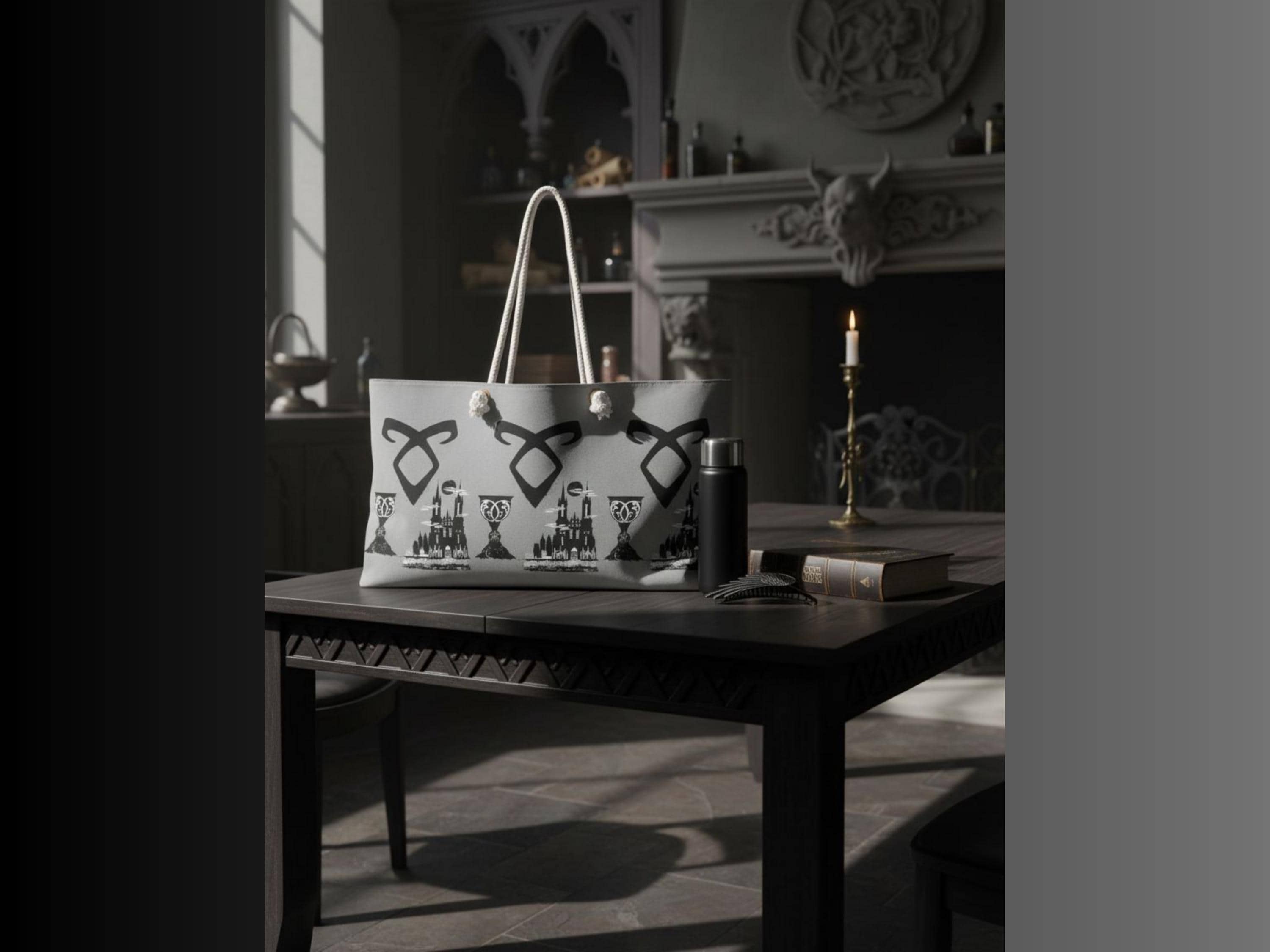 シャドウハンターズ ウィークエンダーバッグ モータルインストゥルメンツ キャリーオン トラベルギフトブックバッグ ロマンタシー ラバー ルーンバッグ  - Etsy 日本, image size:3000x2250