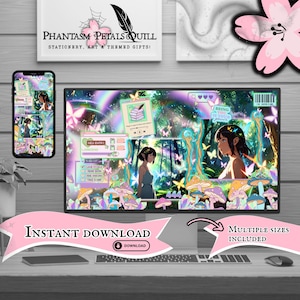 Fairy Desktop Wallpaper | Ghibli Inspired PC Background | Fantasy Computer Background | Anime Style Gaming Setup | Pastel Mobile Wallpaper