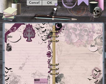 Gothic Stationery Printable | Goth Journal Pages | Vintage Ephemera | Dark Aesthetic | Junk Journal Insert | Spooky Instant Download