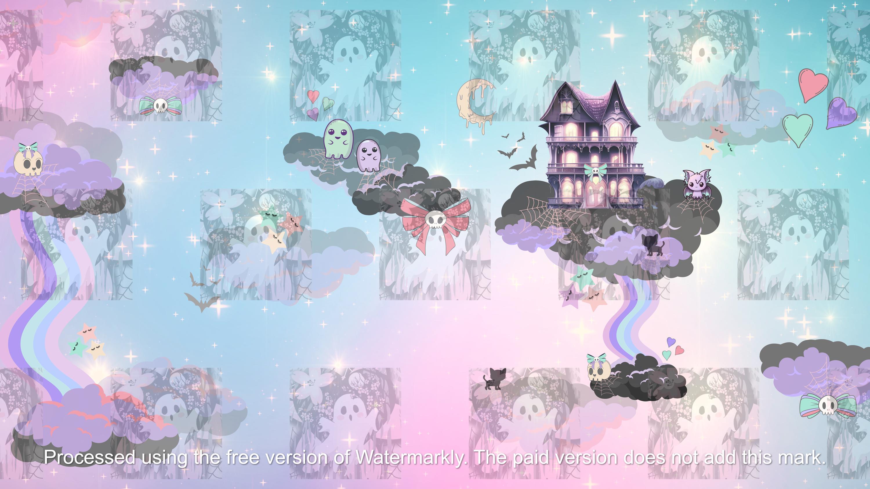 Pastel Goth Desktop Wallpaper | Spooky Cute PC Background | Soft Goth