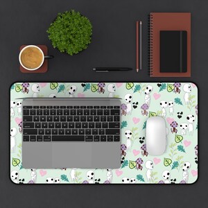 Kodama Desk Mat | Japanese Anime Desk Pad | Anime Gamer PC Setup | Kawaii Office Decor | Otaku Playmat | Cozy Gamer Anime Desk Setup image 4