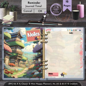 Ghibli Inspired Journal Pages | Lofi Anime Stationery | Forest Cozy Printable | Kawaii Planner Insert | Anime Diary | Instant Download image 6