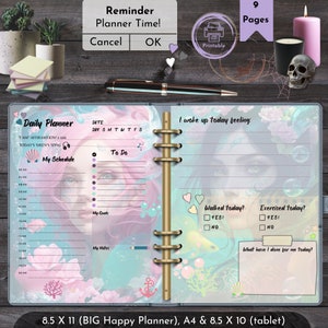 Daily Planner Mermaid Pastel Fantasy Wellbeing Tracker Underwater Journal Little Mermaid Cute Instant Download Happy Planner Pages