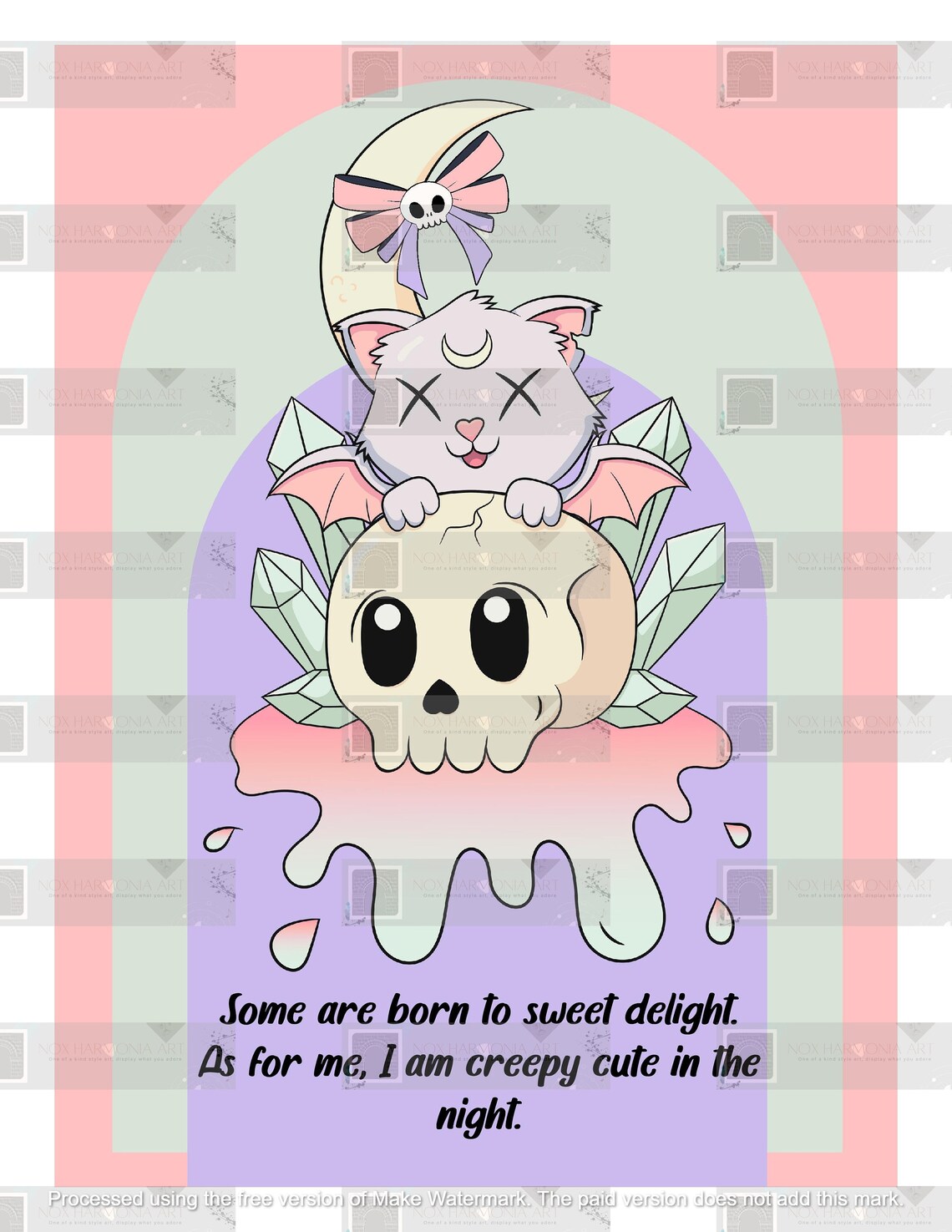 Pastel Goth Wall Art Creepy Cute Spooky Kawaii Cat Poster - Etsy