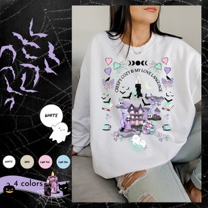 Pastel Goth Sweatshirt Halloween Sweatshirt Cottage Core Emo Witchy Clothing Spooky Goth Gift Cozy Fall Haunted House Kawaii Pullover