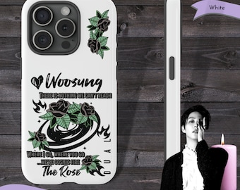 The Rose Kpop Iphone Case White Black Rose Tough Phone Case Woosung Bias Samsung S Case Cosmo Dual Dawn to Dusk Phone Case
