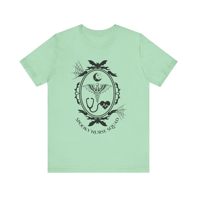 Spooky Nurse Shirt | Goth Nurse Tee | Night Shift RN Shirt | Alt Medical Staff Apparel | Spooky Healthcare Shirt | Creepy Nurse Gift image 14