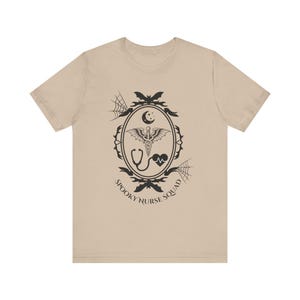 Spooky Nurse Shirt | Goth Nurse Tee | Night Shift RN Shirt | Alt Medical Staff Apparel | Spooky Healthcare Shirt | Creepy Nurse Gift image 11