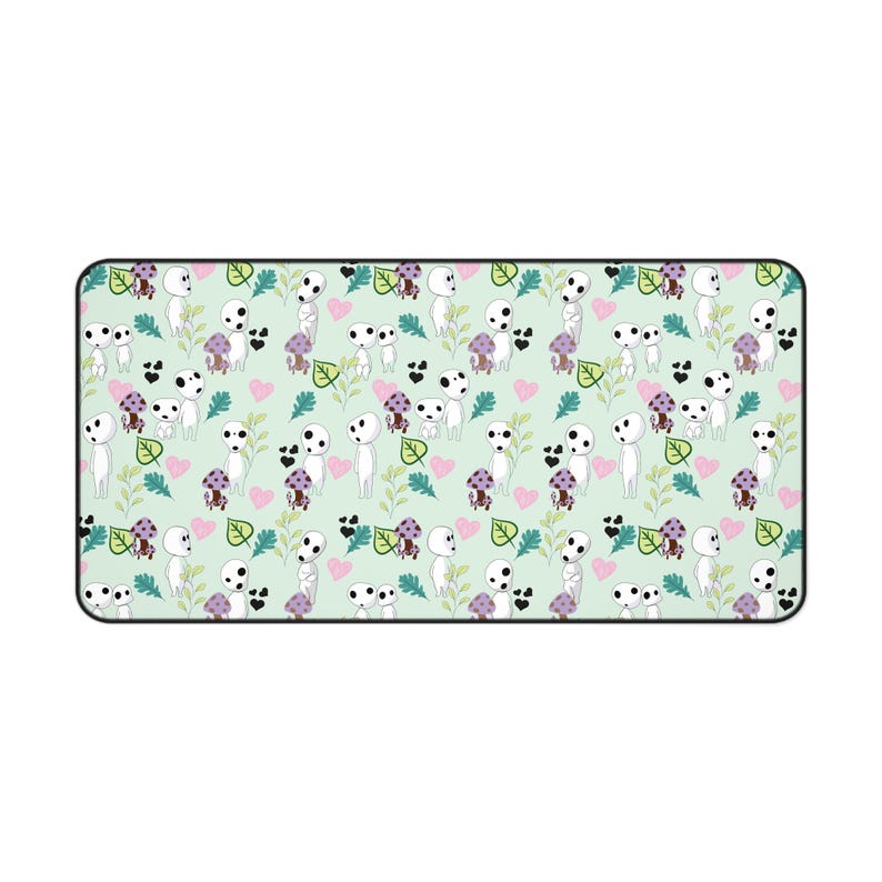 Kodama Desk Mat | Japanese Anime Desk Pad | Anime Gamer PC Setup | Kawaii Office Decor | Otaku Playmat | Cozy Gamer Anime Desk Setup image 5