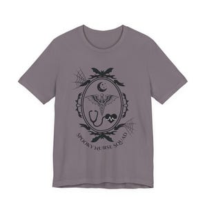 Spooky Nurse Shirt | Goth Nurse Tee | Night Shift RN Shirt | Alt Medical Staff Apparel | Spooky Healthcare Shirt | Creepy Nurse Gift image 7