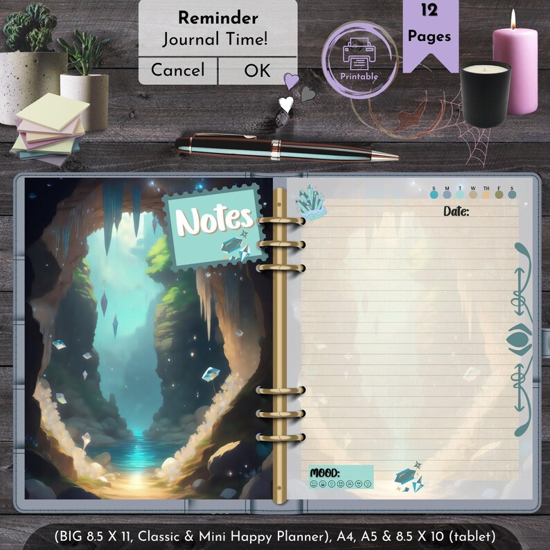Stationery Collection Printable Ghibli Journal Pages Totoro Design Planner Digital Download Kawaii Aesthetic Daily Template Anime Inspired Dashboard Bullet Journal System Studio Character Artwork Planning Organization Essential Cute Journal Miyazaki Cozy Planner