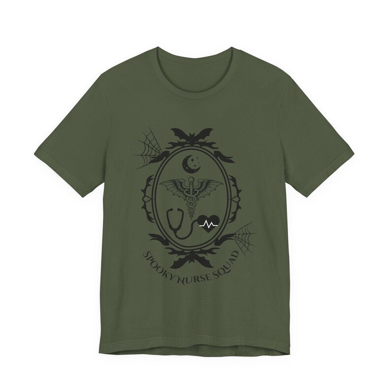 Spooky Nurse Shirt | Goth Nurse Tee | Night Shift RN Shirt | Alt Medical Staff Apparel | Spooky Healthcare Shirt | Creepy Nurse Gift image 10